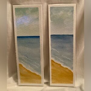 Original Beach Art Bookmarks Laminated Size 7.5”x2.5”